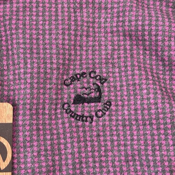 Straight Down Nantucket Mens Large Pink Gray 1/4 Zip golf pullover vest NEW NWT - Picture 3 of 15